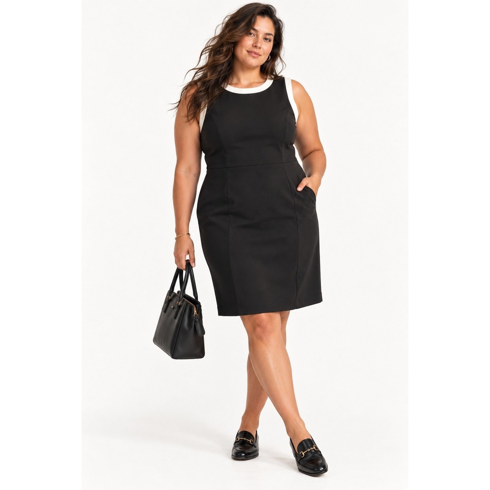 J. Crew Black Sheath Dress Womens 16 Knee Length Career Professional Executive